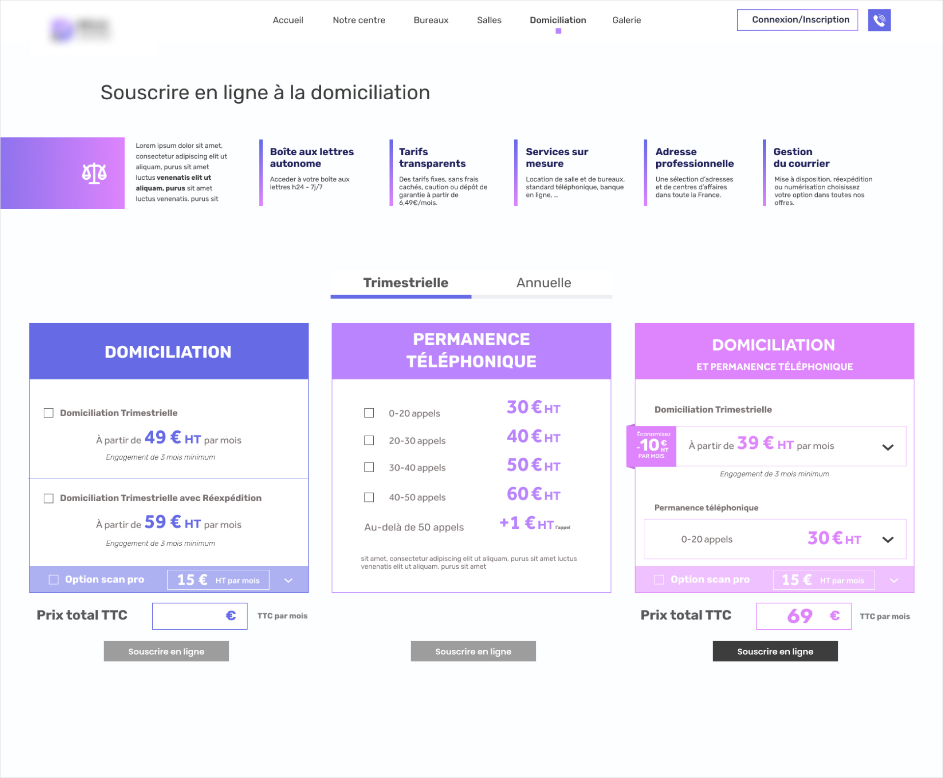 Projet en cours: domiciliation
